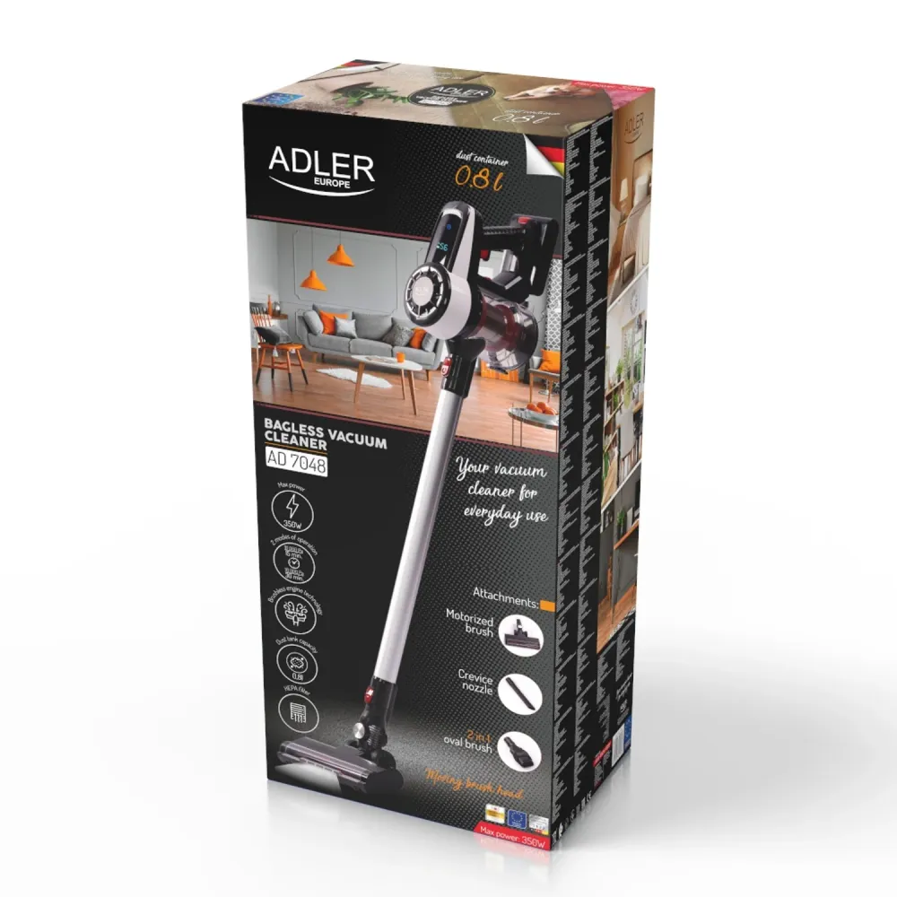 Aspirateur vertical Adler AD 7048 sans fil noir à main