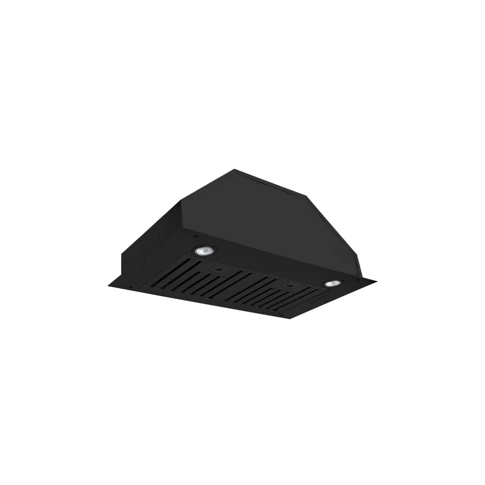 Hotte de cuisinière encastrée en acier inoxydable fini noir mat 650Cfm aguacanada