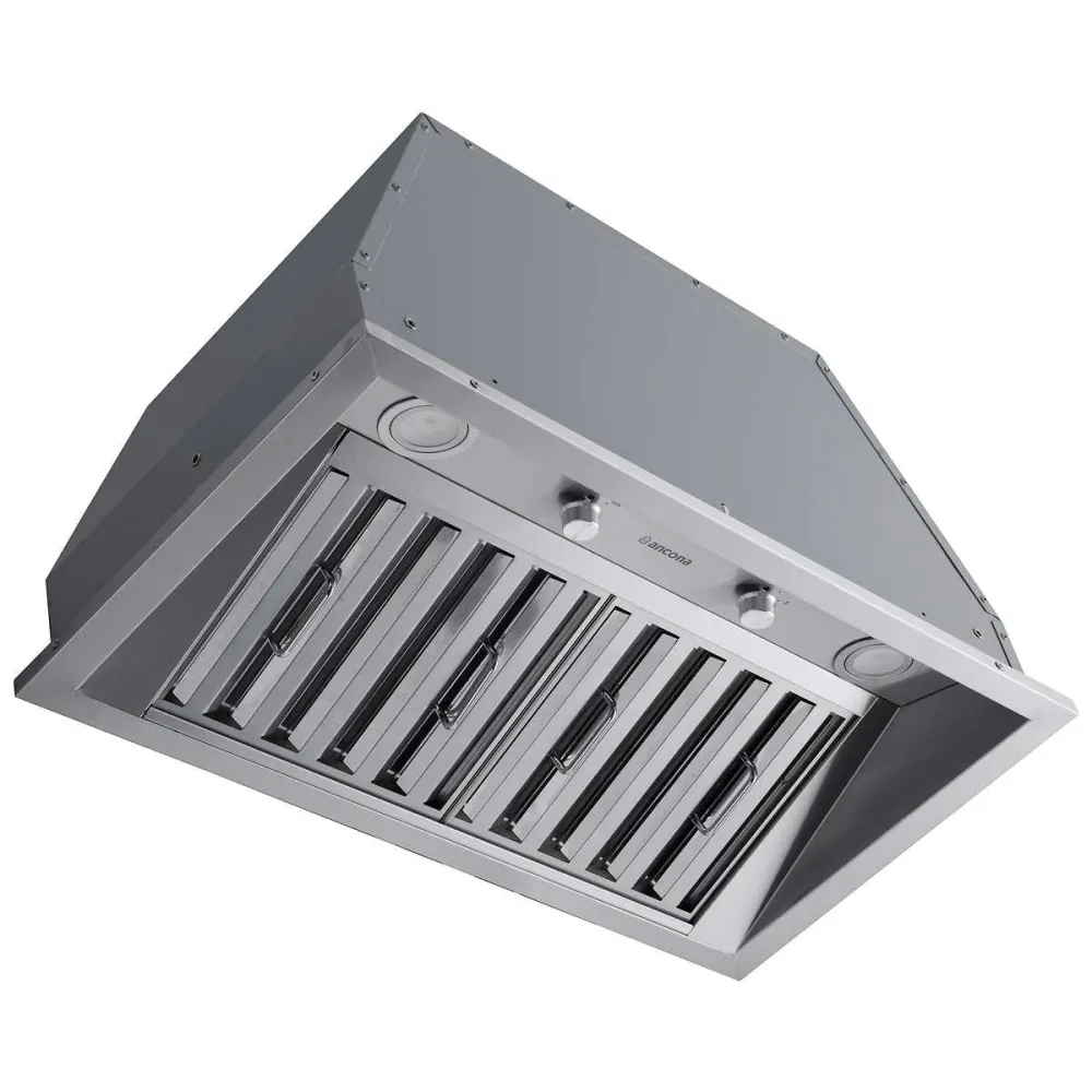 Ancona - Hotte de cuisinière à conduit en acier inoxydable, 600 CFM maximum