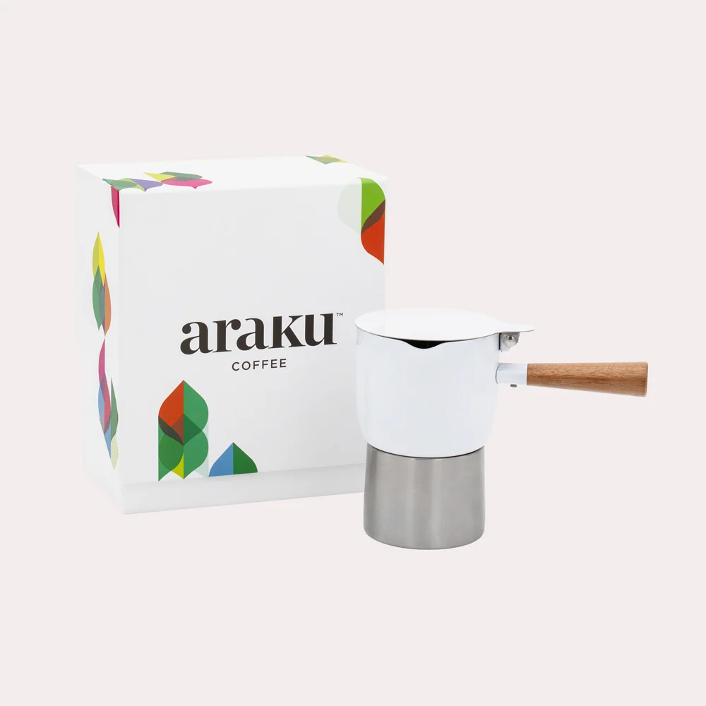 Cafetière Italienne Araku Moka 2 tasses Blanche