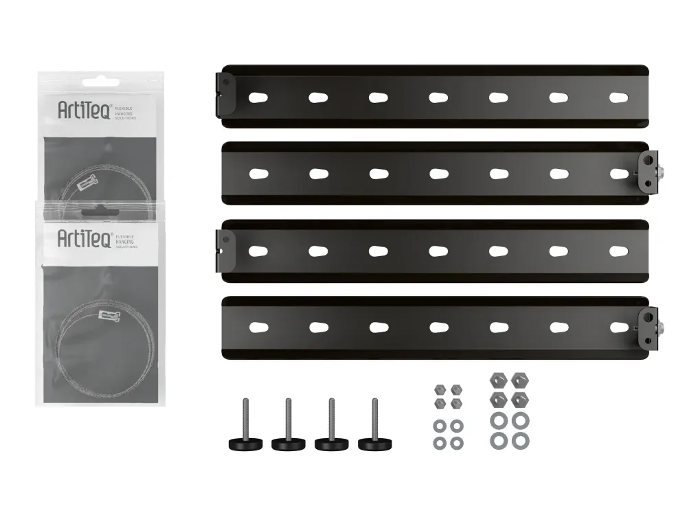 Kit de suspension Flex pour écran - Fixation TV sans perçage pour cimaise ArtiTeq
