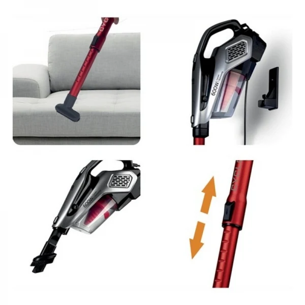 Aspirateur 600W avec support mural intégré - Livraison offerte