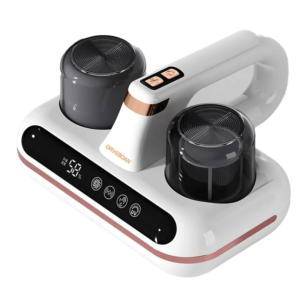 Aspirateur anti acariens 1800mah 10000pa afficher l'humidité LED écran 2 niveaux aspirateur à main avec 210ml boîte à pous...