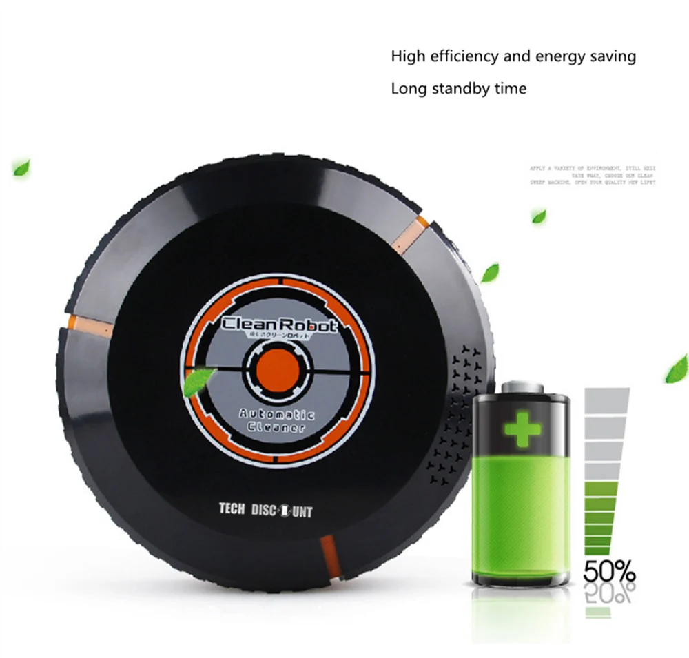TD® Aspirateur automatique pour sol tapis parquet carrelage à piles robot nettoyage autonome plastique efficace aspiration...