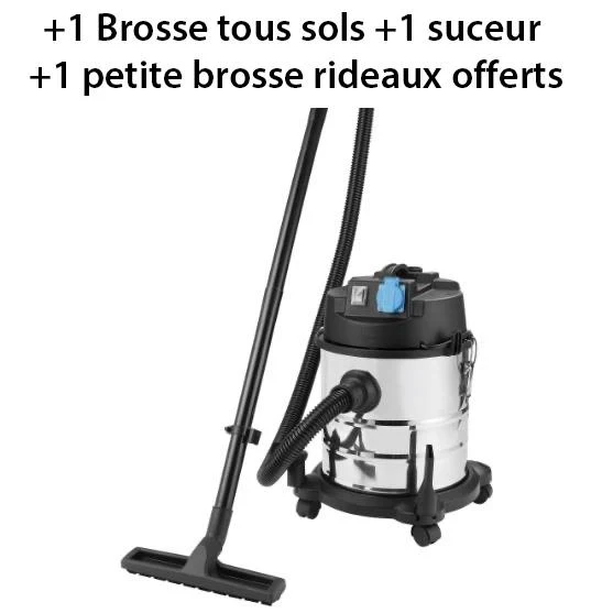Aspirateur bidon 20L eau et poussière - Livraison offerte