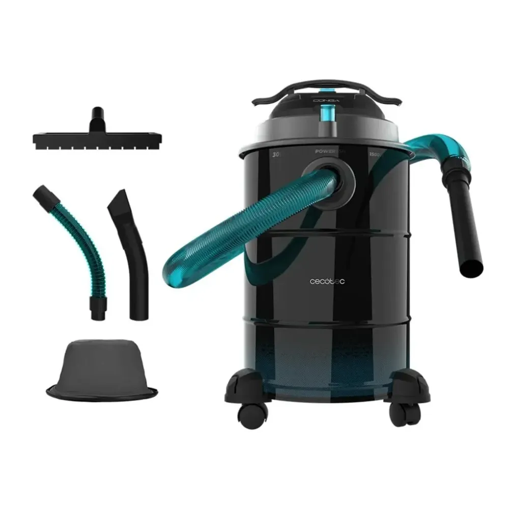 Aspirateur cendres Conga Ash 6000 EasyGo Home XL 30 L 1500 W Cecotec avec roues et poignée pour transport facile