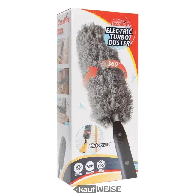 Aspirateur électrique CleanRite à rotation turbo | Rotation à 360° (400 tr/min) | Électrostatique et sans fil | Tête détac...