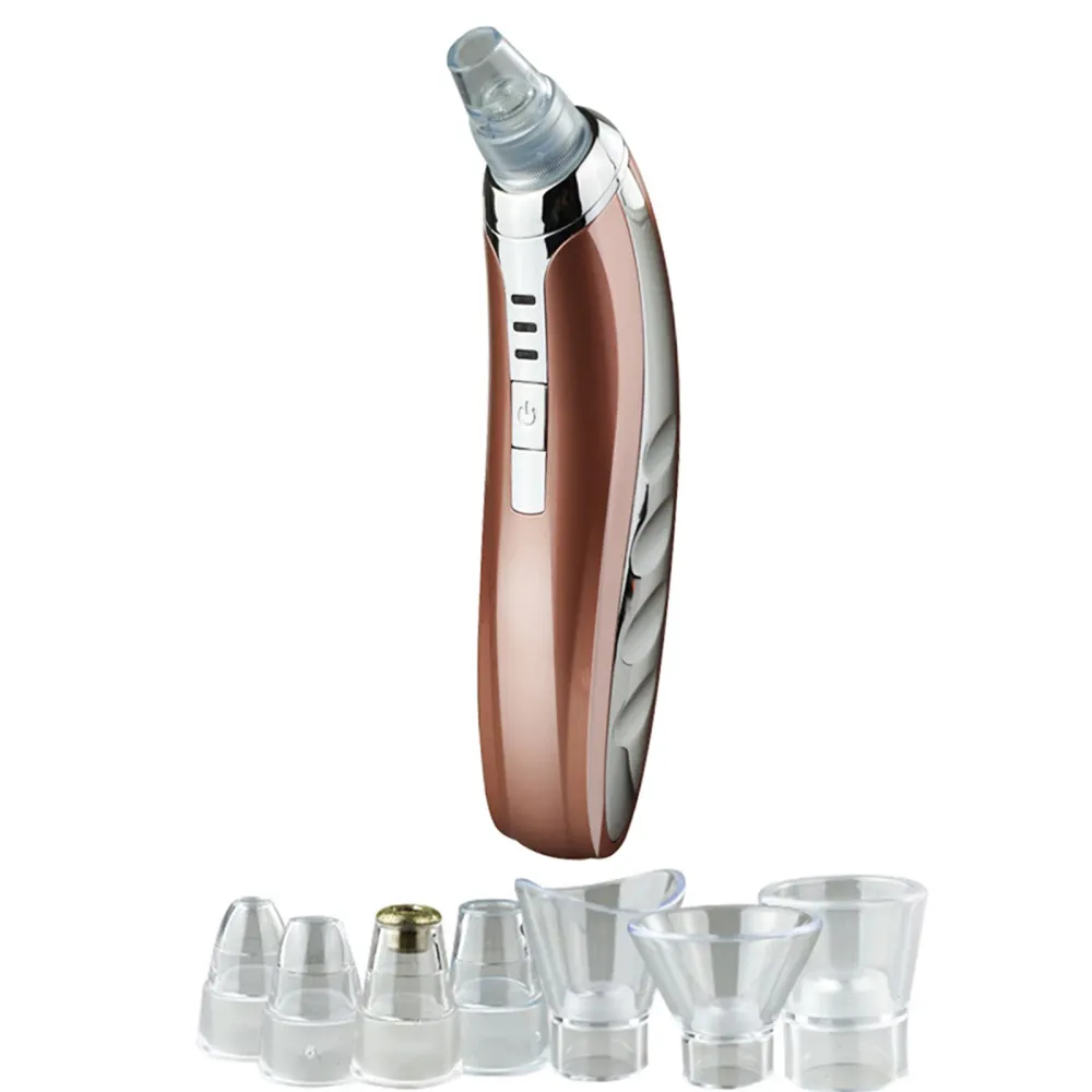 Aspirateur Point Noir 600mAh Réglage à trois vitesses Sept embouts Chargement USB Portable Aspirateur Point Noir électrique