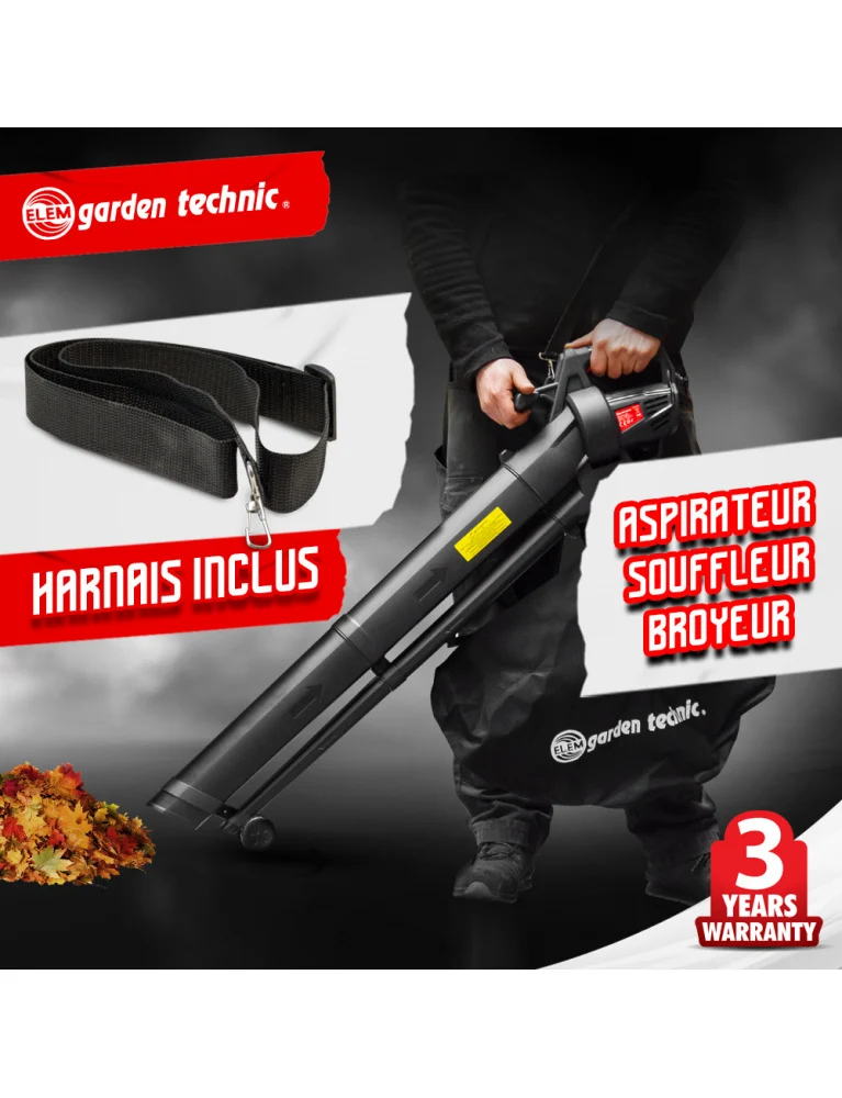 Aspirateur-souffleur-broyeur 3000W - 270 km/h