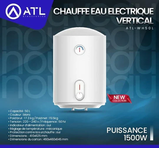 Chauffe-eau électrique 50L – Puissance 1500W | ATL