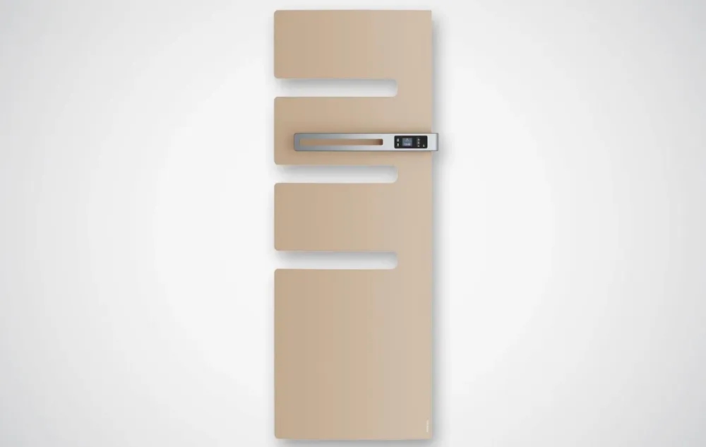 Sèche-serviettes connecté Serenis 1750W - beige avec soufflerie - mât à droite - Atlantic 850600