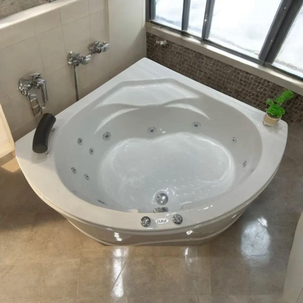 Baignoire hydromassage angle en acrylique - Dura Aisé 114cmx114cm blanc | Installation Facile