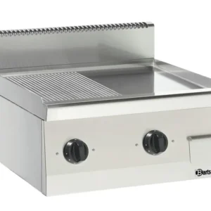 Plaque grill 600, B600, 1/2 lisse + 1/2 nervurée Bartscher