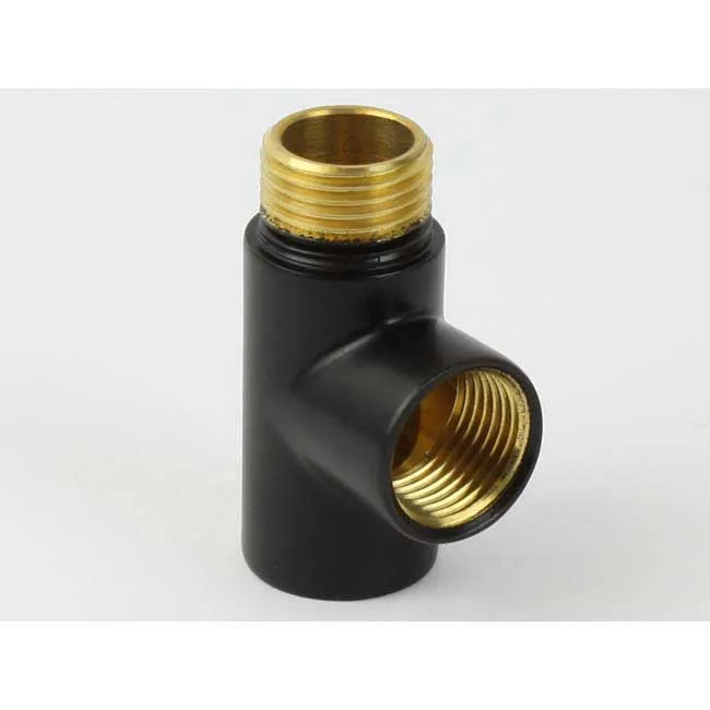 Kit de conversion de radiateur sèche-serviettes thermostatique Terma MOA noir avec raccords en T bathroomwisdom