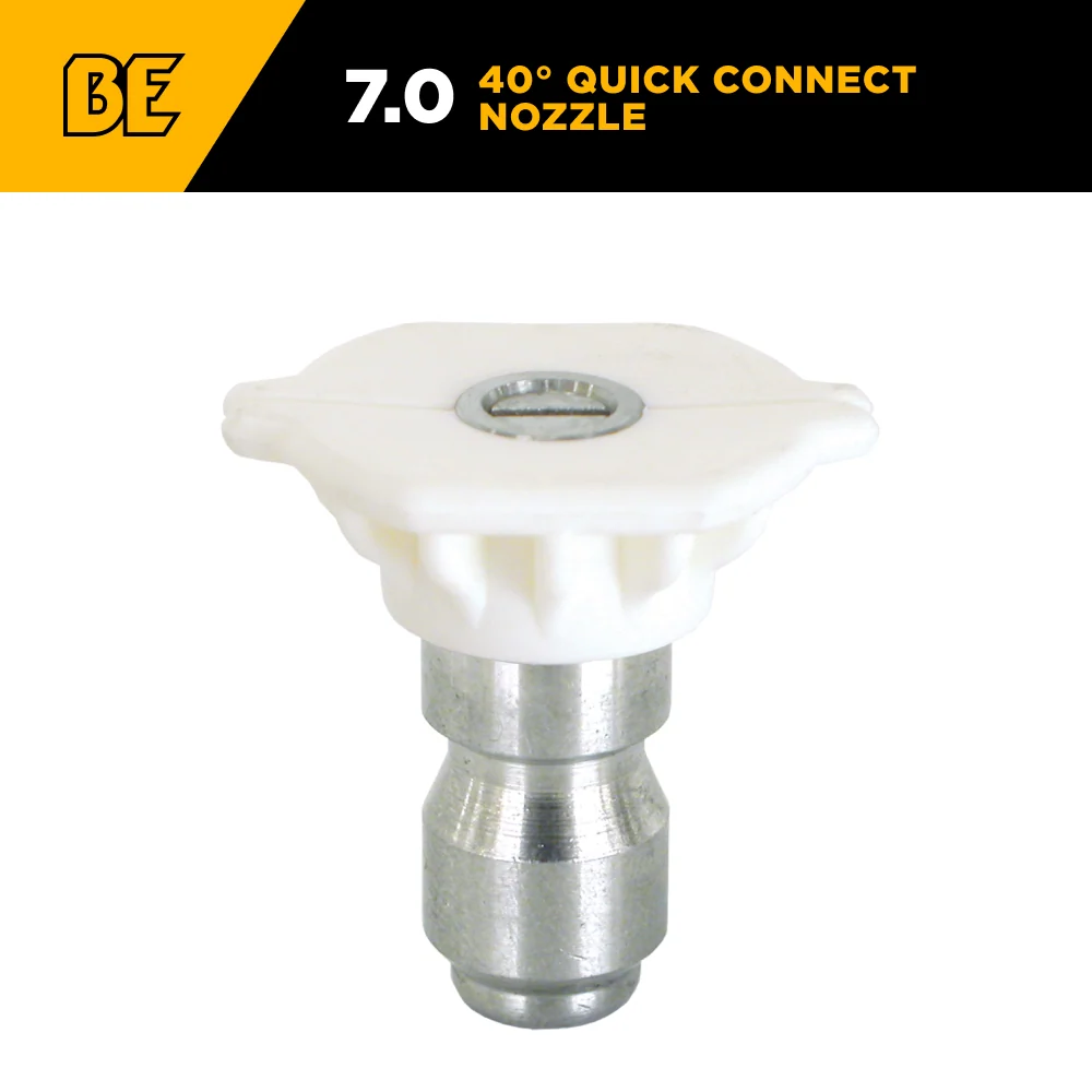 Buse blanche à raccord rapide 40° pour nettoyeur haute pression - Orifice 7,0 BE Power Equipment