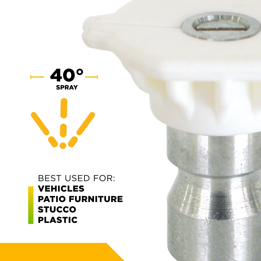 Buse blanche à raccord rapide 40° pour nettoyeur haute pression - Orifice 7,0 BE Power Equipment