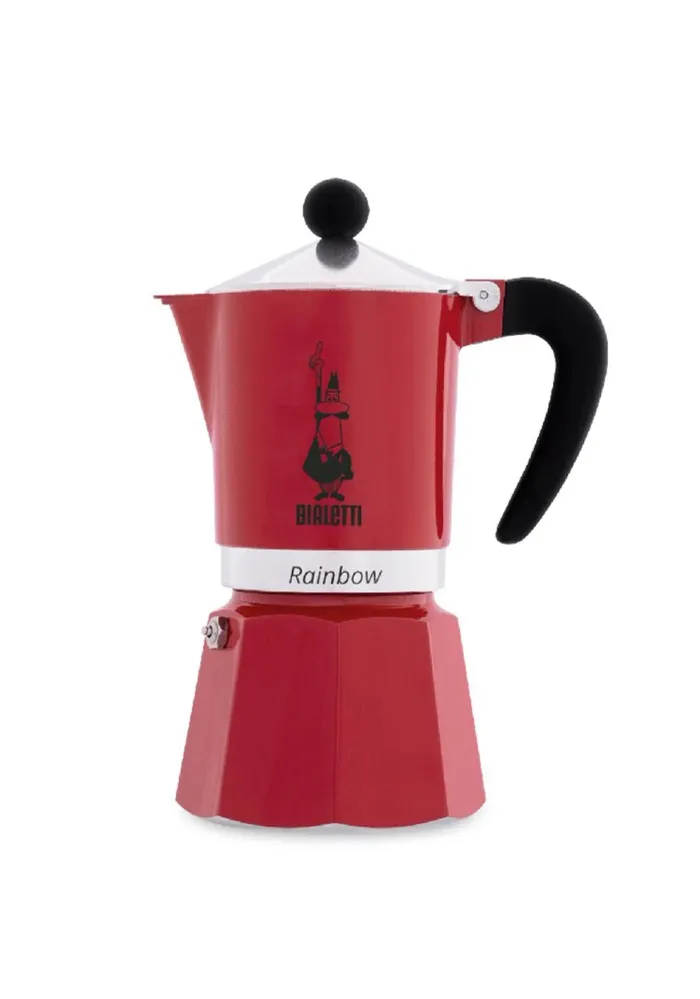 Bialetti Rainbow 6 Cup Cafetiere Expresso Maker, Red