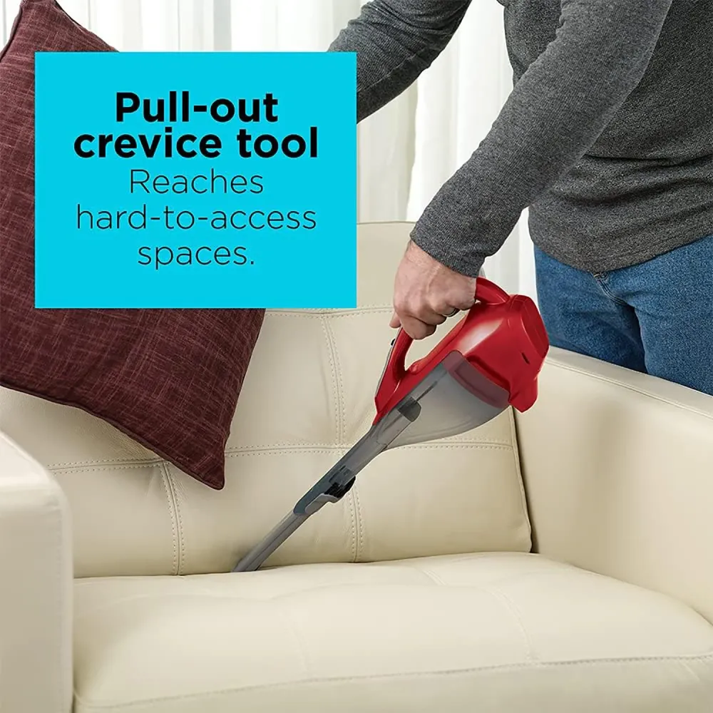 Black + Decker - Aspirateur à Main Sans-Fil Dusbuster, Réceptacle et Filtre Lavables, Rouge