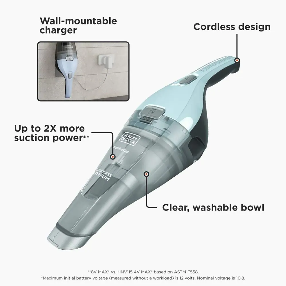 Black + Decker - Aspirateur à Main Sans-Fil Dustbuster avec Chargeur Mural