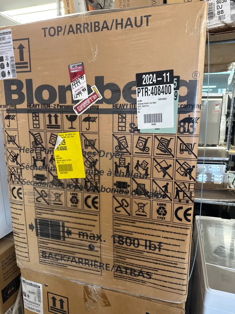 BLOMBERG Sécheuse frontale électrique de 4,1 pi cu avec cuve en acier inoxydable DHP24400W