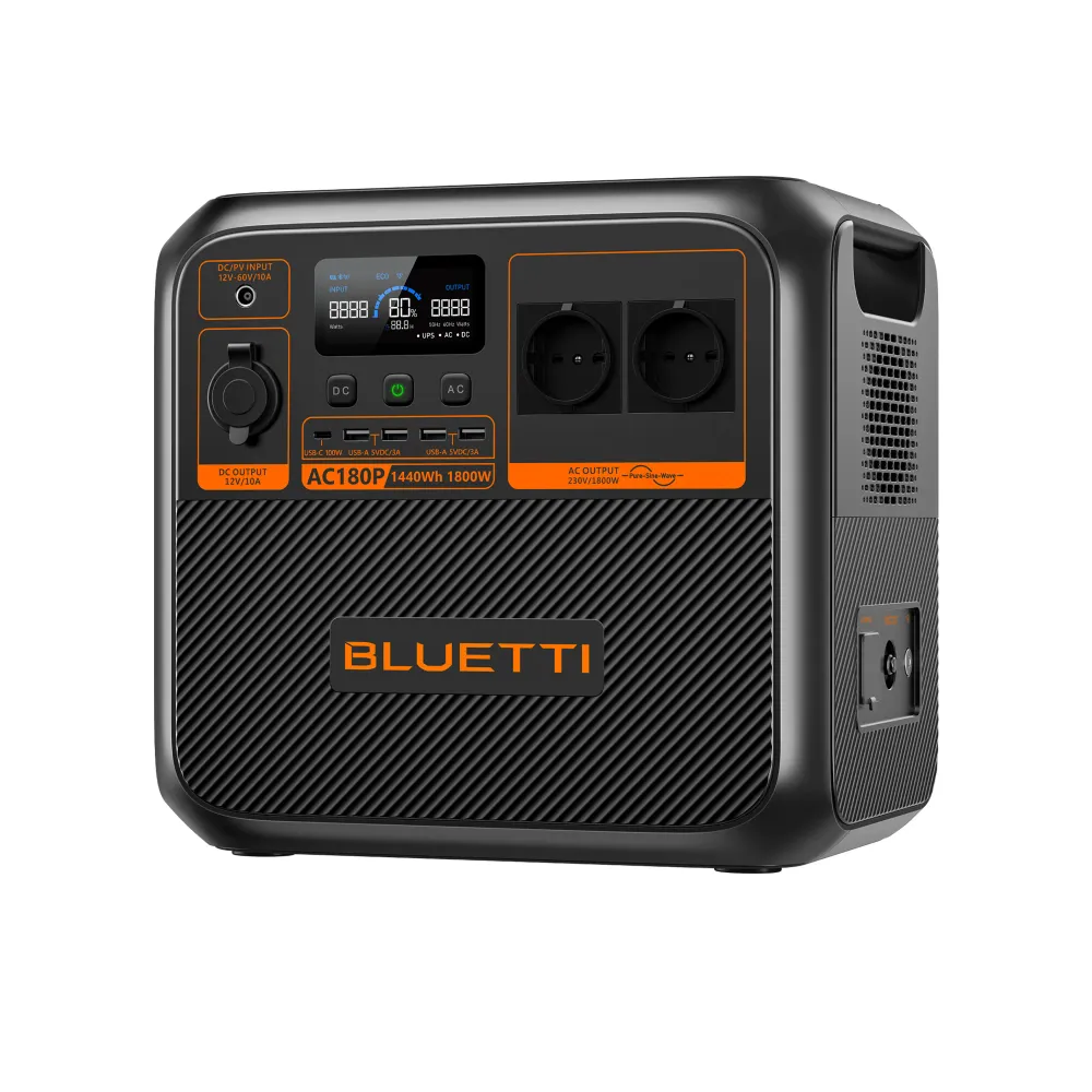 BLUETTI AC180P Station électrique portable | 1 800 W / 1 440 Wh Bluetti-fr