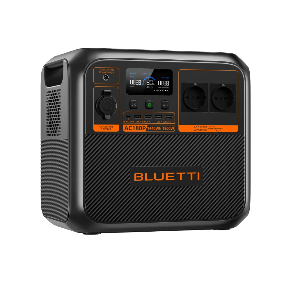 BLUETTI AC180P Station électrique portable | 1 800 W / 1 440 Wh Bluetti-fr