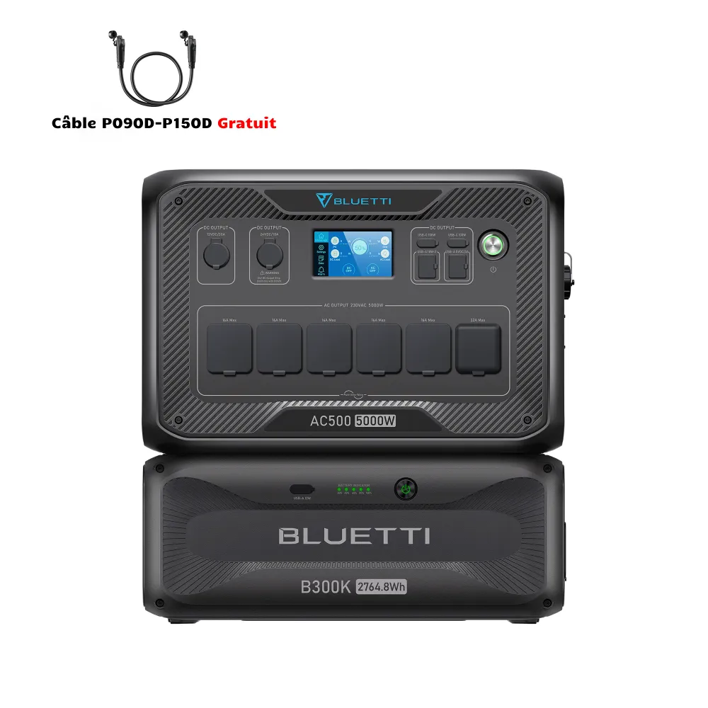 BLUETTI AC500+B300K Batterie de secours domestique | 3 000 W / 2 764,8 Wh（AMZ） BLUETTI-FR