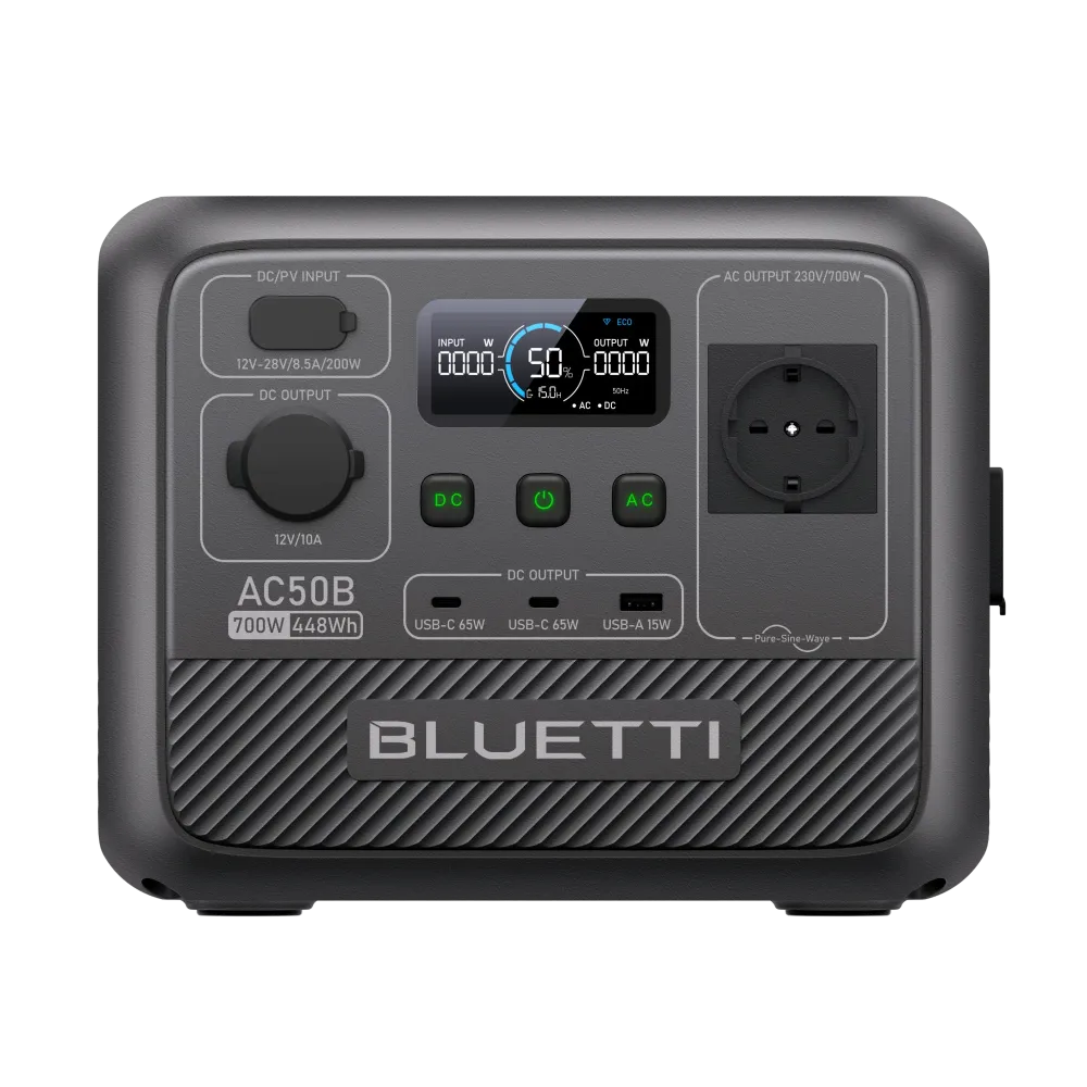 BLUETTI AC50B Station électrique portable | 700 W / 448 Wh (AMA) Bluetti-fr