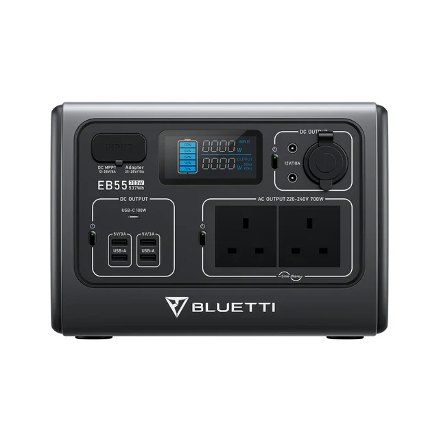 BLUETTI EB55 Station électrique portable | 700 W / 537 Wh(Prise de type UK - Adaptateur UE non fourni) Bluetti-fr