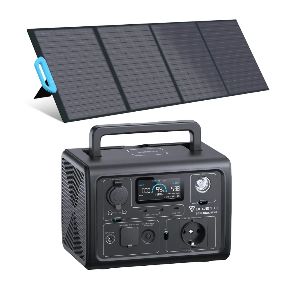 BLUETTI EB3A + PV200 Groupe Électrogène Solaire Bluettipower-FR