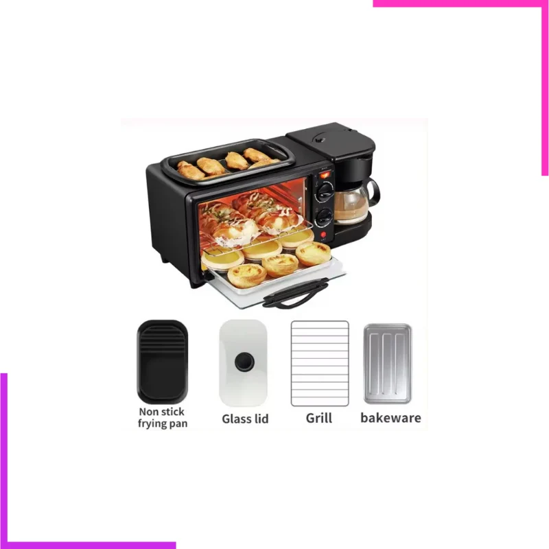 Four Electrique 3 en 1 (Four, Cafetière, Plaque Cuisson) Bogui Store Home