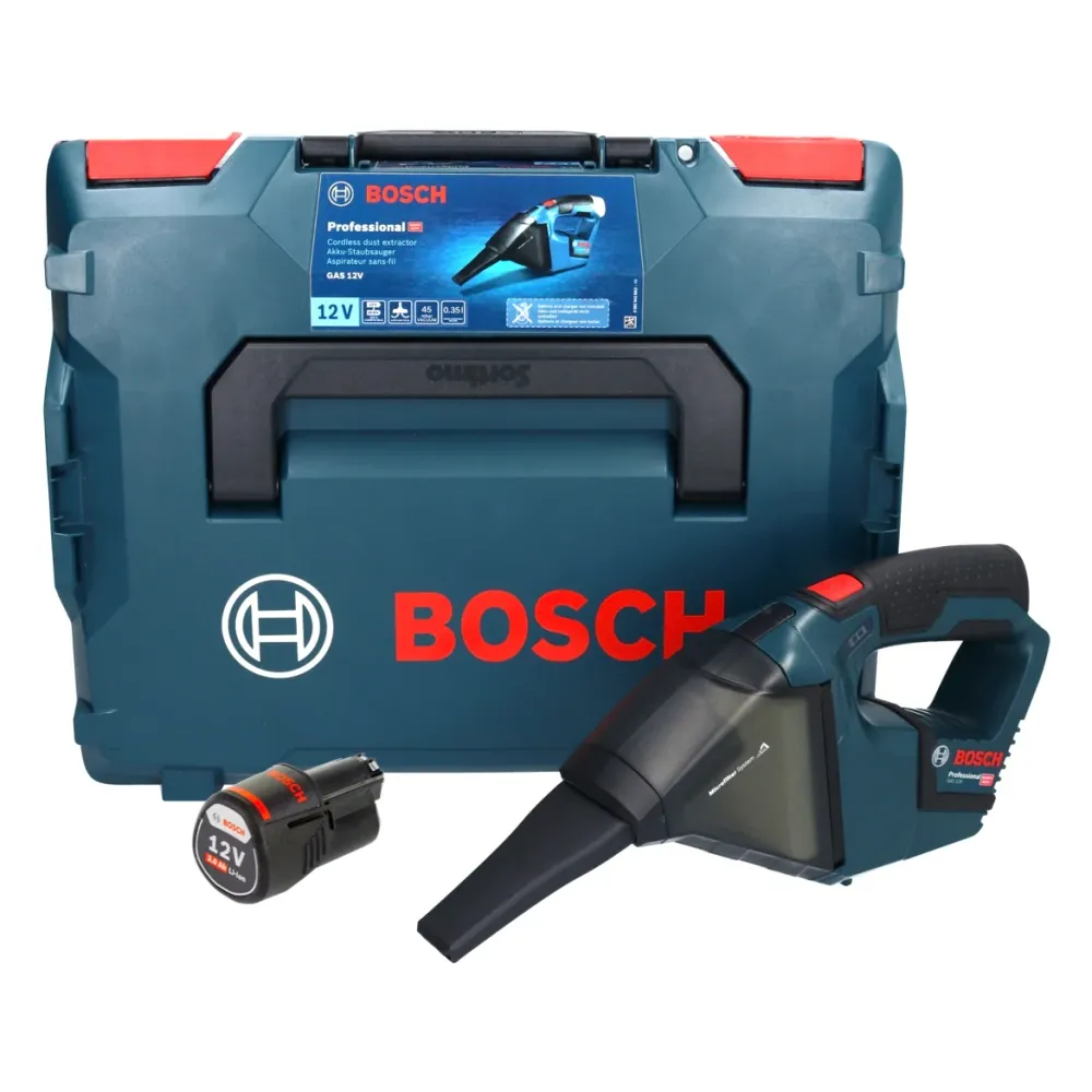 Bosch GAS 12V Professional Aspirateur sans fil 12 V 0,35 l + 1x batterie 3,0 Ah + L-Boxx - sans chargeur Bosch Professional