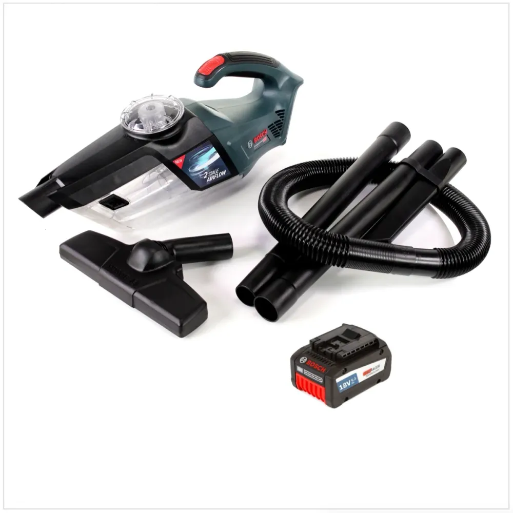Bosch GAS 18V-1 Professional Li-Ion Aspirateur à Main sans fil + 1x Batterie GBA 6,3 Ah EneRacer - sans Chargeur Bosch Pro...