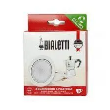 Set Bialetti 3 joints + 1 filtre pour cafetière ALU 9 tasses Cafés Ervka