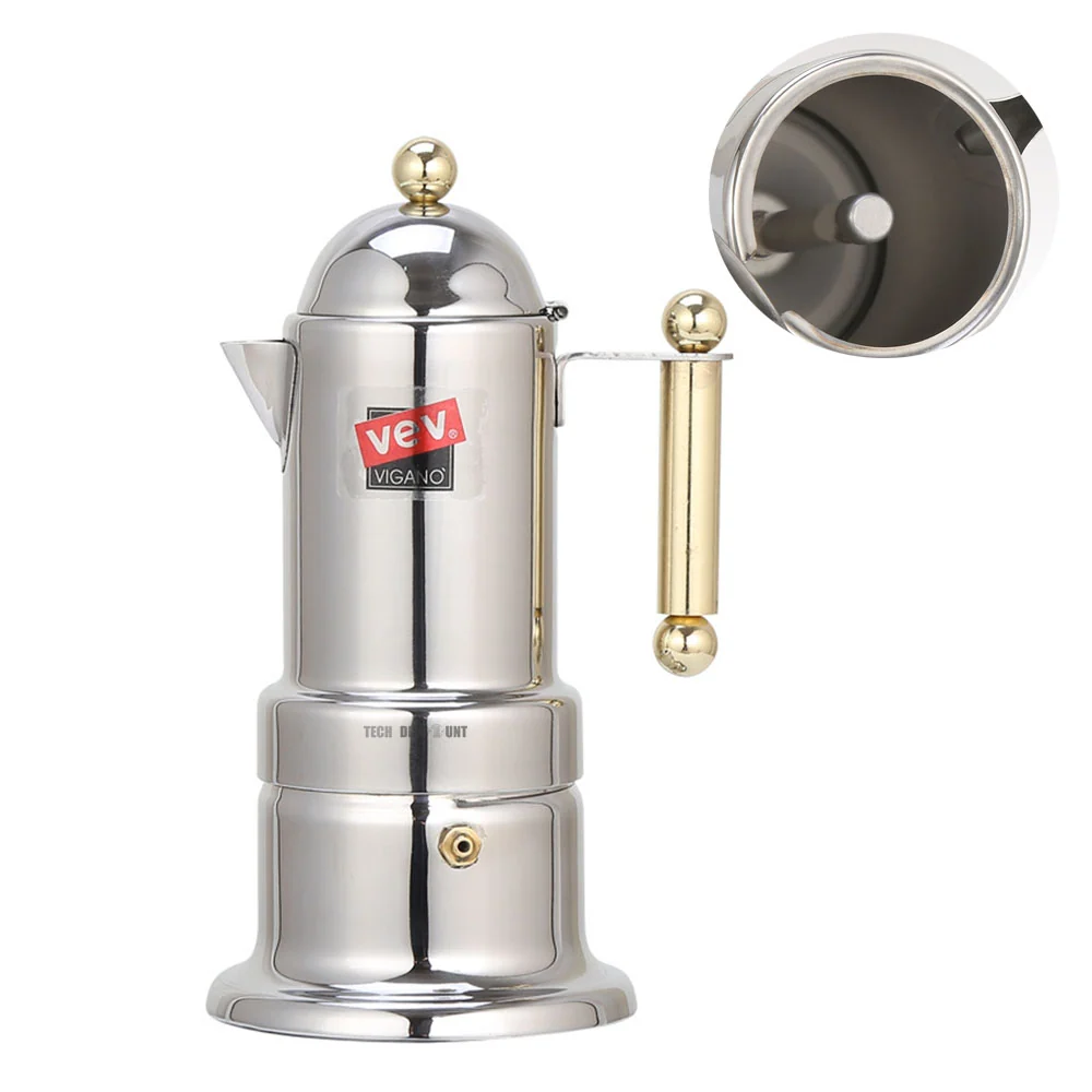Cafetière en acier inoxydable 10*21cm Triple pression de filtration fine Facile à nettoyer Bec en forme de U Robuste et an...