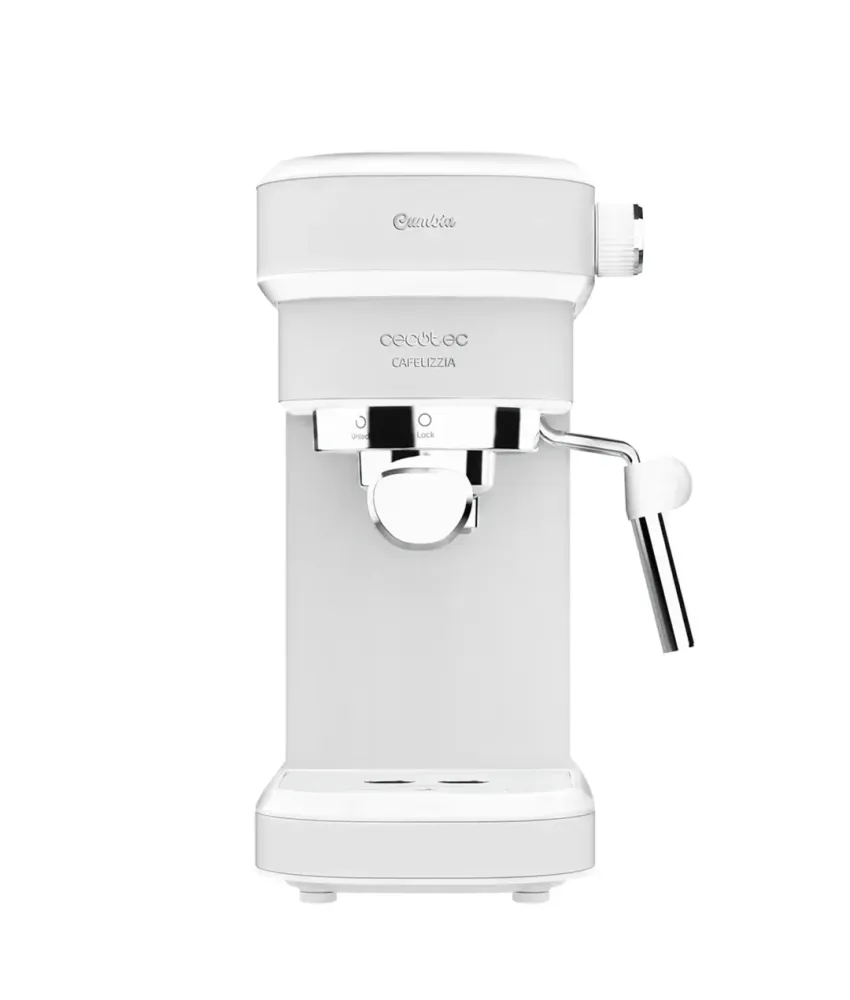 Cafetière expresso blanche Cecotec puissance rapidité et saveur pour espressos et cappuccinos