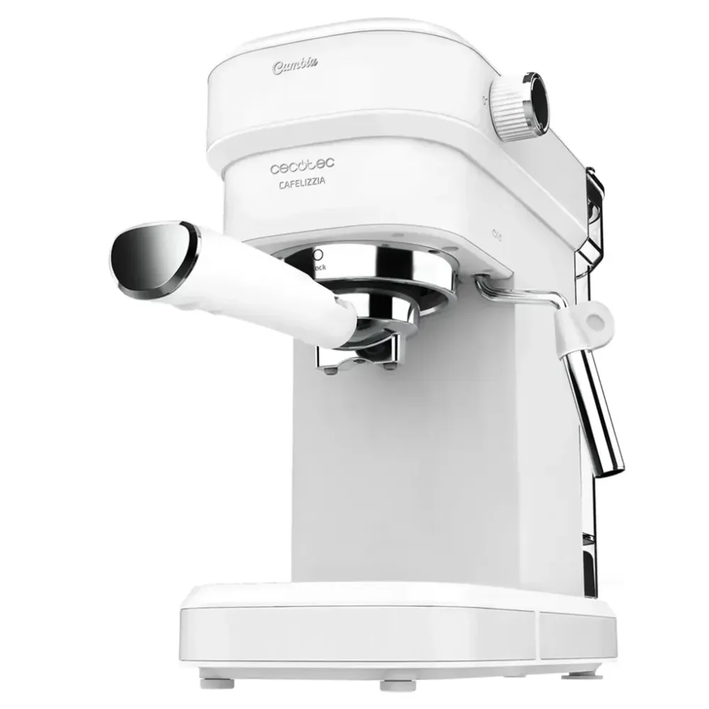 Cafetière expresso blanche Cecotec puissance rapidité et saveur pour espressos et cappuccinos