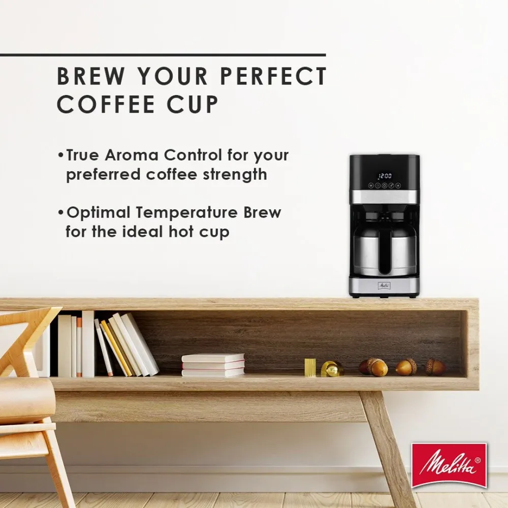 Cafetière à filtre Melitta Aroma Tocco 8 tasses avec carafe isotherme et écran tactile