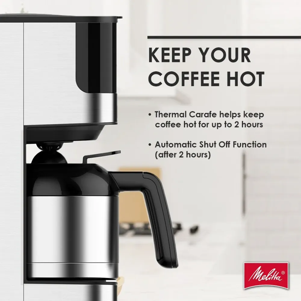 Cafetière à filtre Melitta Aroma Tocco 8 tasses avec carafe isotherme et écran tactile
