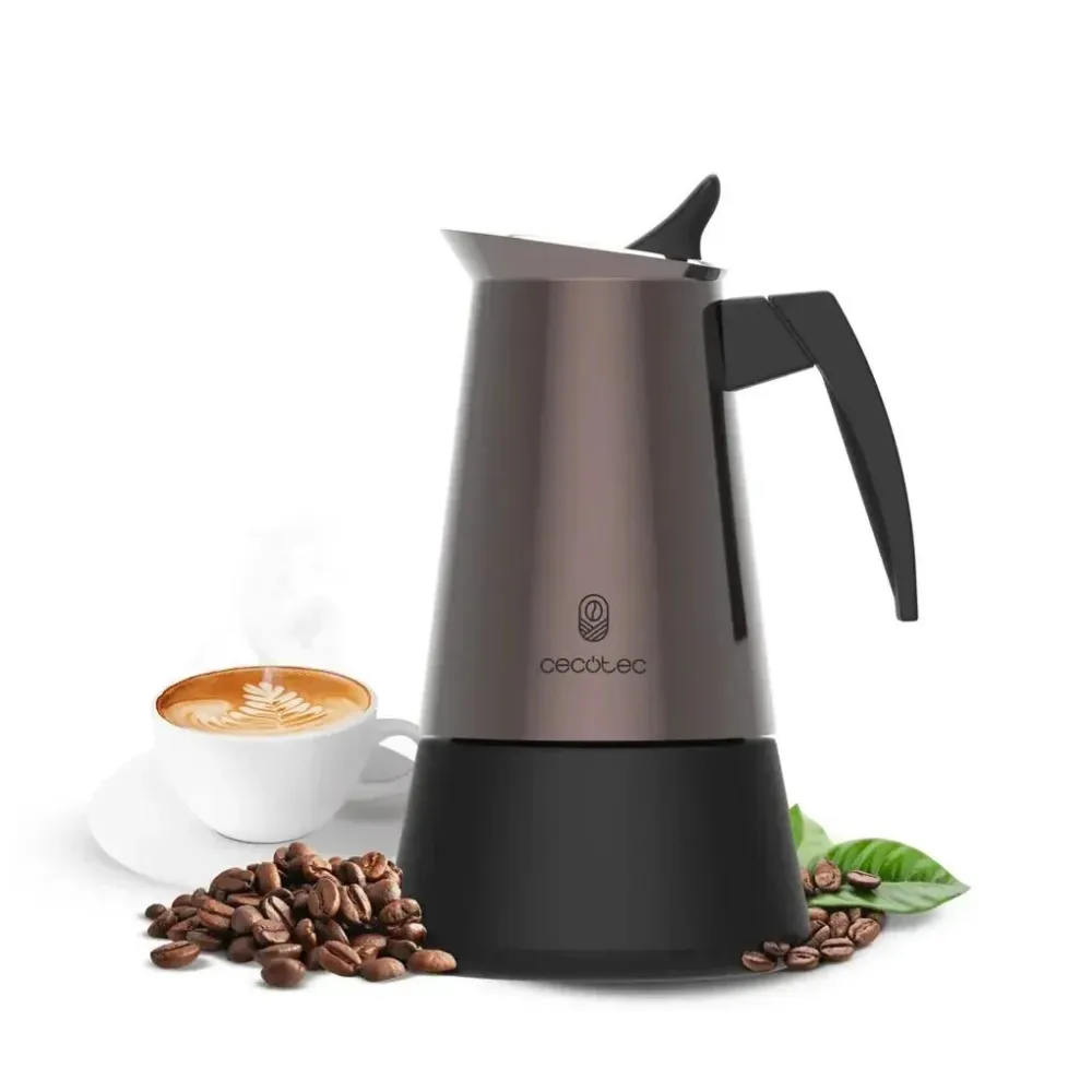 Cafetière italienne acier inoxydable 6 tasses design élégant et polyvalent Cecotec