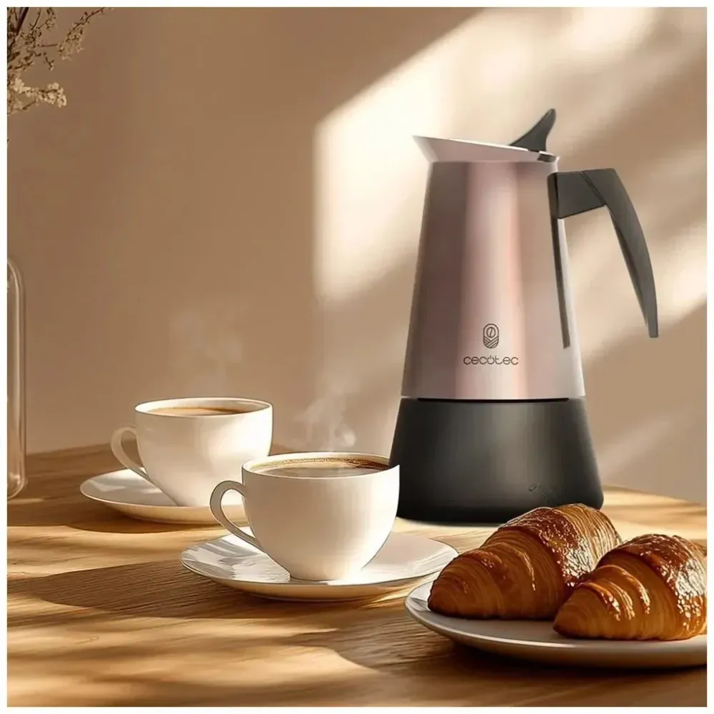 Cafetière italienne acier inoxydable 6 tasses design élégant et polyvalent Cecotec