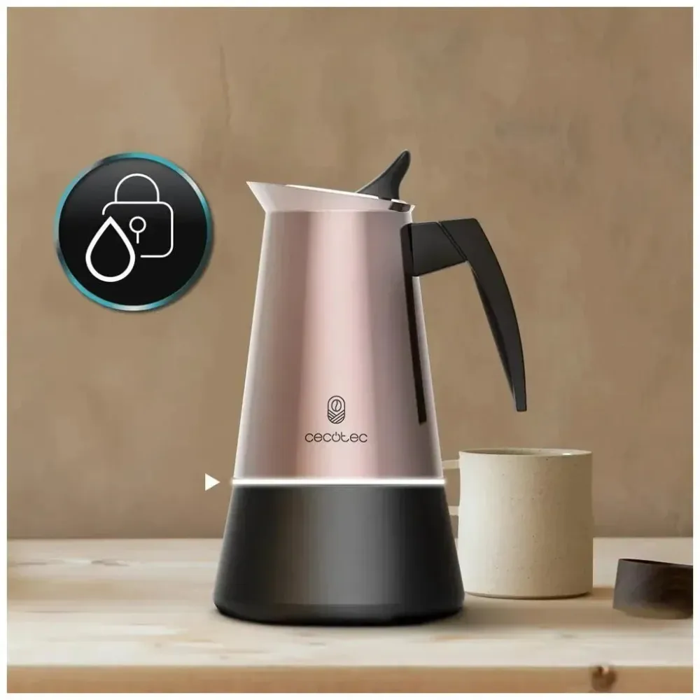 Cafetière italienne acier inoxydable 6 tasses design élégant et polyvalent Cecotec