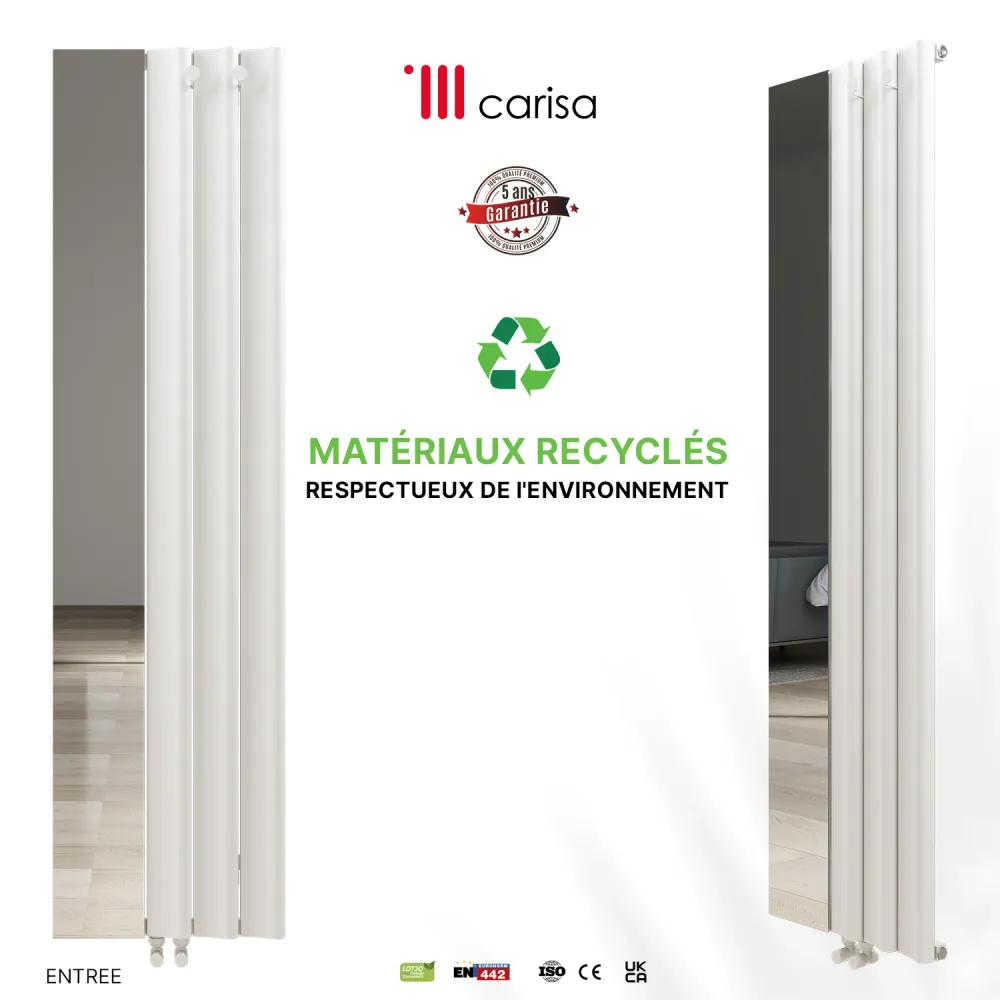 Carisa Entree Radiateur en Aluminium Vertical Design Moderne Blanc