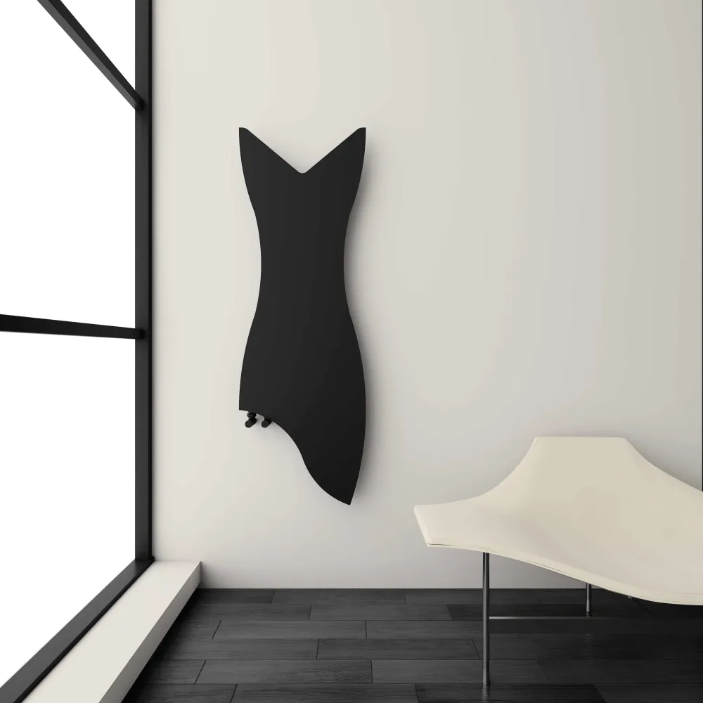 Carisa Glasgow Radiateur Design Mince en Acier Vertical Design Moderne Noir