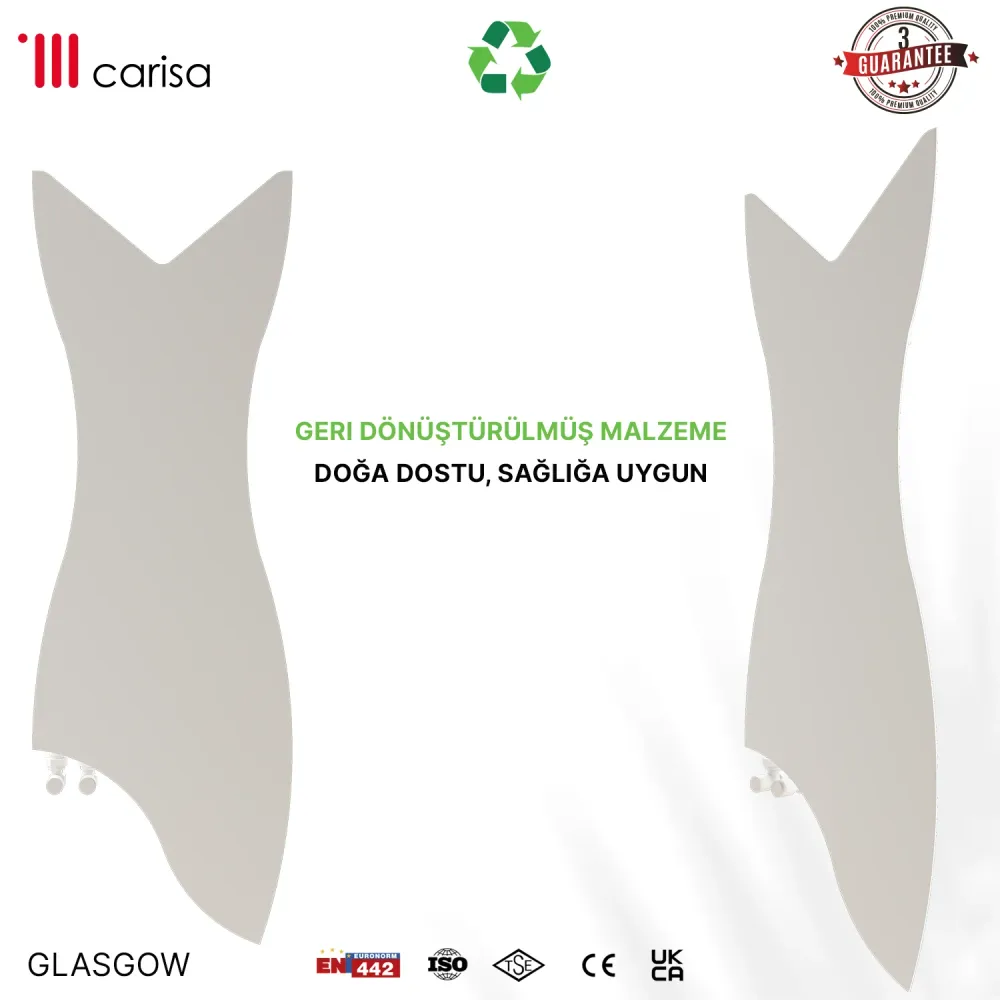 Carisa Glasgow Radiateur Design Mince en Acier Vertical Design Moderne Blanc