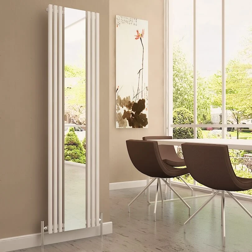 Carisa Sophia Mirror Radiateur en Aluminium Vertical Design Moderne Blanc