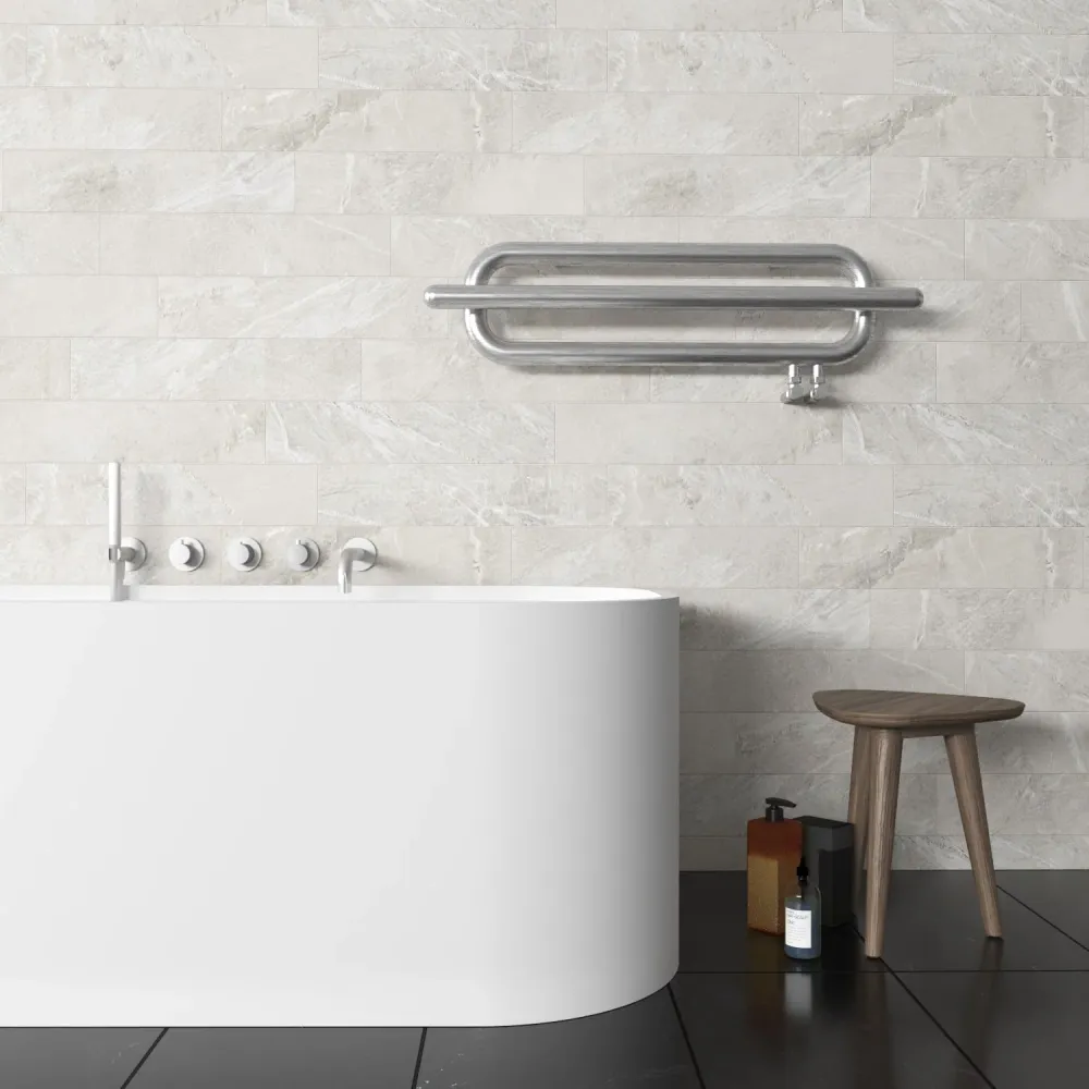 Carisa Swing Sèche-Serviettes en Acier Inoxydable Design Moderne Satiné Poli