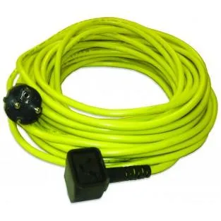 Câble 20Mètres jaune avec plug, 3x1.5mm2