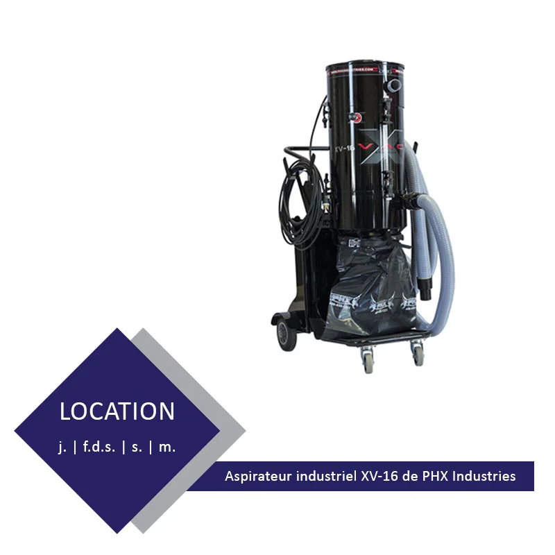 Location aspirateur industriel XV-16 de PHX Industries Cérapoxy