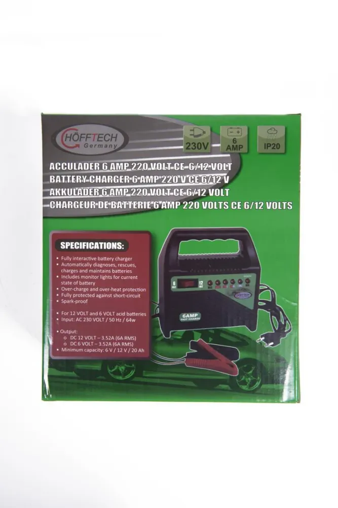 Chargeur de batterie 220-240V / 6-12V / 6A